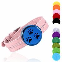 memorial jewelry Paw Engraved Essential Oil and Perfume Diffuser Locket Bracelet, Aromatherapy Bangle 12 Color Pads