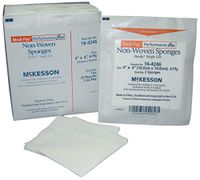 McKesson 16-4246 Medi-Pak Performance Plus Non-Woven Sponge, Sterile, 6-Ply, 4" Width, 4" Length, 4" Width, 4" Length (Pack of 600)