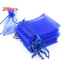 Boshen 100/200PCS Organza Gift Candy Sheer Bags Mesh Jewelry Pouches Drawstring Bulk for Wedding Party Favors Christmas 3"x4" 4" X 6" 5"x7" (4" X 6"(200PCS), Royal Blue)