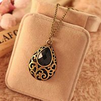 New Fashion Elegant Black Crystal Sweater Chain Pendant Necklace Women Jewelry Prom Woman Pretty For gift Cheap Jewerly Aesthetic Fashionable Accessory Daily