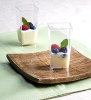3oz. Small Wonders Tall Cube Clear Plastic Mini Dishes / Shot Glass 10ct.