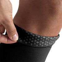 Truform Compression 20-30 mmHg Thigh High Open Toe Dot Top Stockings Black, Large, 2 Count