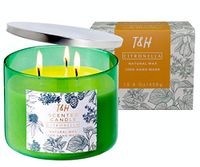 T&H Citronella Candles Outdoor Indoor Large Pure Soy Wax 3-Wick Scent Candle 80 Hour Burn 16 Ounces Highly Scented Long Lasting