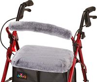 NOVA Medical Products NOVA Rollator Walker Seat & Backrest Cover, Removable and Washable, Faux Fur “Grey Dusk” Design