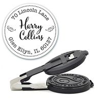 Custom Monogram Address Embosser - Personalized Round Seal - Insert Only - Style EM034