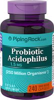 Piping Rock Probiotic Acidophilus 250 Million Organisms 2 mg 240 Quick Release Capsules Dietary Supplement