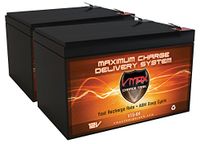 QTY:2 Chauffeur Mobility XTR Transport VMAX64 12 Volt 15Ah SLA VRLA AGM Battery w/ F2 Terminals. Replaces/Upgrades UB12120.
