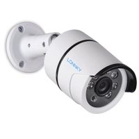 LONNKY Full HD 1080P Outdoor Security Bullet Camera,Waterproof Outdoor/Indoor Surveillance Camera with IR Cut 3.6mm Lens Wide Angle, Motion Detection and Clear Night Vision Function, White