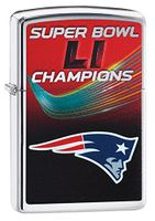 Zippo NFL New England Patriots Super Bowl Li Champions High Polish Chrome Pocket Lighter
