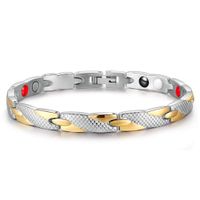 Titanium Magnetic Therapy Health Bracelet Pain Relief for Arthritis and Carpal Tunnel Men Women (Gold Silver)
