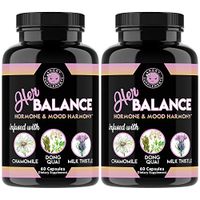 Her Balance, Women’s Hormone and Mood Harmony, PMS Relief, Menopause Support, Infused with Chamomile, DongQuai, Milk Thistle and Black Cohosh by Angry Supplements, 60 Day Supply (2-Bottles)
