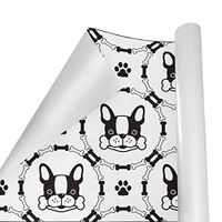 Gift Wrapping Paper Roll French Bulldog for Birthday,Holiday,Wedding,Baby Shower Gift Wrap - 3Rolls - 58inch x 23inch Per Roll