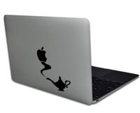 Aladdin Magic Lamp Genie's Wishes Die-Cut Vinyl Decal Sticker for MacBook Laptop trackpad Keyboard car Window (Black)
