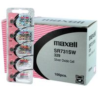 100 pc Maxell SR731SW 329 V329 SR731 Silver Oxide Watch Battery