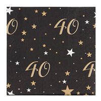 Blue Panda Cocktail Napkins - 150-Pack Luncheon Napkins, Disposable Paper Napkins 40th Birthday Party Supplies, 3-Ply, Unfolded 13 x 13 Inches, Folded 6.5 x 6.5 Inches