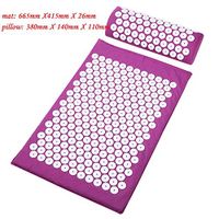 Ting room Massager Cushion Massage Yoga Mat Acupressure Relieve Stress Back Body Pain Spike Mat Acupuncture Massage Yoga Mat with Pillow,Light Yellow