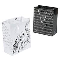 Music Themed Gift Bags with Tags (12 Medium Sized Bags)