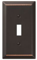 Amerelle Century Single Toggle Steel Wallplate in Aged Bronze