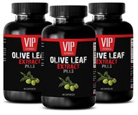 Immune System Supplement - Olive Leaf Extract - Brain Circulation - 3 Bottles 180 Capsules