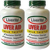 Liverite Liver Aid with Milk Thistle 2-Pack 150 Capsules (Total 300), Liver Support, Liver Cleanse, Liver Care, Improves Energy