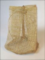 Natural gift bag/ pouch made up of Sinamay fiber - Round Bottom Pouch - GOLD (Pack of 7)