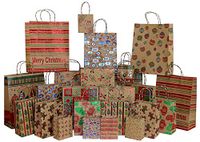 Iconikal Foil & Glitter Kraft Christmas Gift Bags, 24-Count, 6 XL, 6 Large, 6 Medium, 6 Small