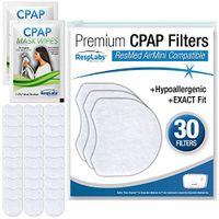 RespLabs CPAP Filters Compatible with ResMed AirMini — Hypoallergenic, Ultrafine | for The Air Mini Travel Device [30 Pack]