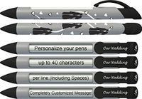 Greeting Pen Personalized Pens- Bride and Groom Silhouettes Wedding Invitation/Favor Rotating Message Pen - 6 Pack (P-WP-05-6)
