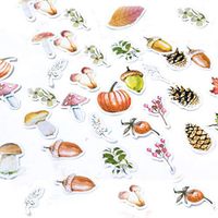 Anniston School Stationery, 46Pcs/Box Lovely Forest Plant DIY Diary Album Decoration Paper Sealing Stickers for Middle High School Office College Student Girl Boy Adult