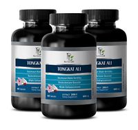 Boost Testosterone Naturally - TONGKAT ALI 200:1 Premium Extract 400mg - Tongkat Ali Female - 3 Bottles 180 Capsules