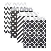 KEYYOOMY 100 Pcs Candy Buffet Bags Small Paper Treat Bags (Black, 5 inch X 7 inch)