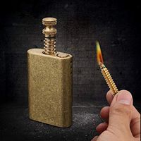 Vintage Trench Lighter/Wheel Kerosene Lighter with Pure Copper, Refillable Creative Antique Brass Fire Starter, Cool Cigarette/Cigar/Pipe lighters for Collection/Decorative/Gift