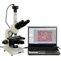 OMAX 40X-2000X Trinocular Phase Contrast Compound Microscope with Turret Phase Contrast Kit and 9.0MP USB Camera
