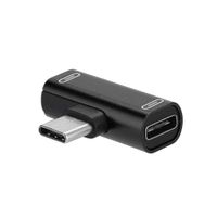 YRD TECH USB C Audio Cable Charger 2 in 1 Type C to Type C Jack Aux Earphone Adapter (Black)