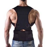 Yotown Corrector of Posture with Straight Support Ultrafine Breathable Bandage of Elastic in The Shoulder of The Shoulder for Men and Women (Circumference of The Waist from 80 cm to 120 cm)(L-Black)