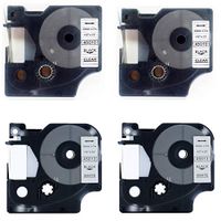 4 Pack Dymo D1 Label Tape, 45013 45010 (S0720530) DYMO Tapes, Black on White, Black on Clear, Compatible with DYMO LabelManager 160 280 420P PnP 220P 360D 450 210D, 1/2'' W x 23' L