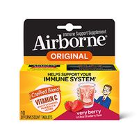 Airborne Very Berry Effervescent Tablets, 10 Count - 1000mg of Vitamin C - Immune Support Supplement