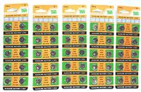 AG10 LR1130 389A LR54 SR1130 L1131 Alkaline Button Cell Battery with Retail Blister Pack Cards (50 Pieces)