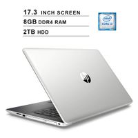 2019 Newest HP Pavilion 17.3 Inch Laptop - Intel Core i3-8130U up to 3.4GHz, Intel UHD 620, 8GB DDR4 RAM, 2TB HDD, DVD, Webcam, HDMI, WiFi, Bluetooth, Windows 10 Home, Silver
