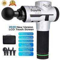 Fullwatt Massage Gun Rechargeable Deep Tissue Massager LED Display Cordless Portable Massage Device 6 Speeds Hand Held Muscle Massager Quiet Technology with Travel Case for Muscle Tension Relief