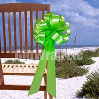 Citrus Lime Green Pull Bows with Tails - 8" Wide, Set of 6, St. Patrick's Day, Wreath, Swag, Decoration, Christmas, Birthday, Easter