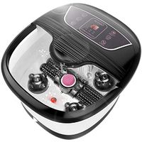 ACEVIVI Foot Bath with Heat and Massage and Bubbles, Foot Spa Massager w/Motorized Shiatsu Massage Ball and Maize Roller, Foot Stone, Digital Adjustable Temperature Control, Red Light, Multi-Modes