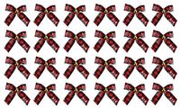 Black Duck Brand Set of 24 Plaid Holiday Decorative Ribbons Bows! Bows are Made of Fabric and Include a Heavy Plastic Backing to Keep Their Form Includes - 24 Ribbons Total