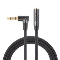 3.5mm Headphone Extension Cable, CableCreation 6FT 3.5mm Male to Female TRRS Audio Stereo Cable,Right Angle Auxiliary HiFi Cable with Silver-Plating Copper,24K Gold Plated (Microphone Compatible)