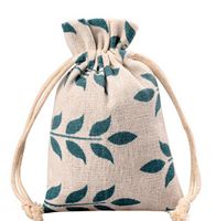 Meta-U Burlap Bags with Drawstring- Storage Bag- Sachets Bag- Gift Pouch for Party | Wedding-12pcs (1317cm(5.26.8inch), Leaf)