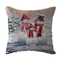 Indexshop Christmas Snowman Throw Pillow Cover 18 x 18 Inches Christmas Series Cushion Cover Case Pillow Custom Zippered Square Pillowcase(Christmas Snowman) (D)