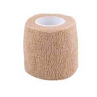 Asixx Sport Tape, 5 Rolls Waterproof Self Adhesive Bandage Adopted Non-Woven Fabric,Ideal Supplies Sports Support, Sports Protection First Aid(Light Yellow)