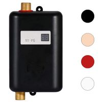kbxstart Electric Tankless Hot Water Heater, 110V 3000W Mini Tankless Instant Hot Water System with Leakage Protection and LCD Digital Display Bathroom Kitchen Washing, Version 02- Black