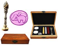 MNYR Cute Koala on Mother's Back Luxury Wood Box Silver Metal Peacock Wedding Invitations Gift Cards Paper Stationary Envelope Seals Custom Logo Wax Seal Sealing Stamp Sticks Spoon Wood Gift Box Kit