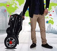 2020 Lightweight Electric Power Wheelchair Mobility Scooter, Aviation Travel Safe Motorized Electric Wheelchair Mobility Aid (Black)